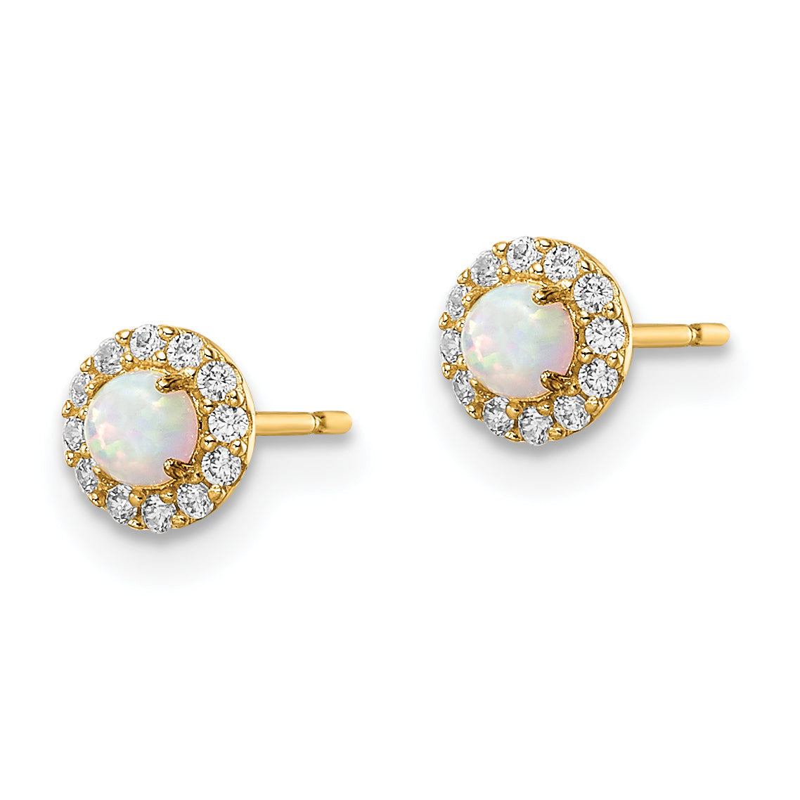 14k Madi K CZ And Created Opal Post Earrings Secondary image