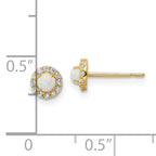 14k Madi K CZ And Created Opal Post Earrings