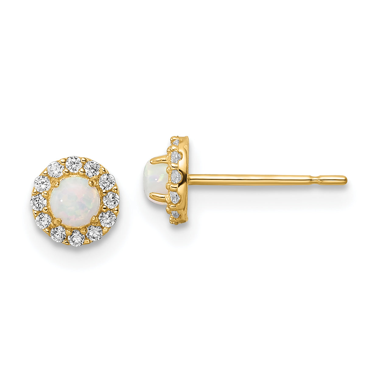 14k Madi K CZ And Created Opal Post Earrings Main image