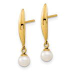 14K Madi K Polished 4mm Freshwater Cultured Pearl Post Earrings