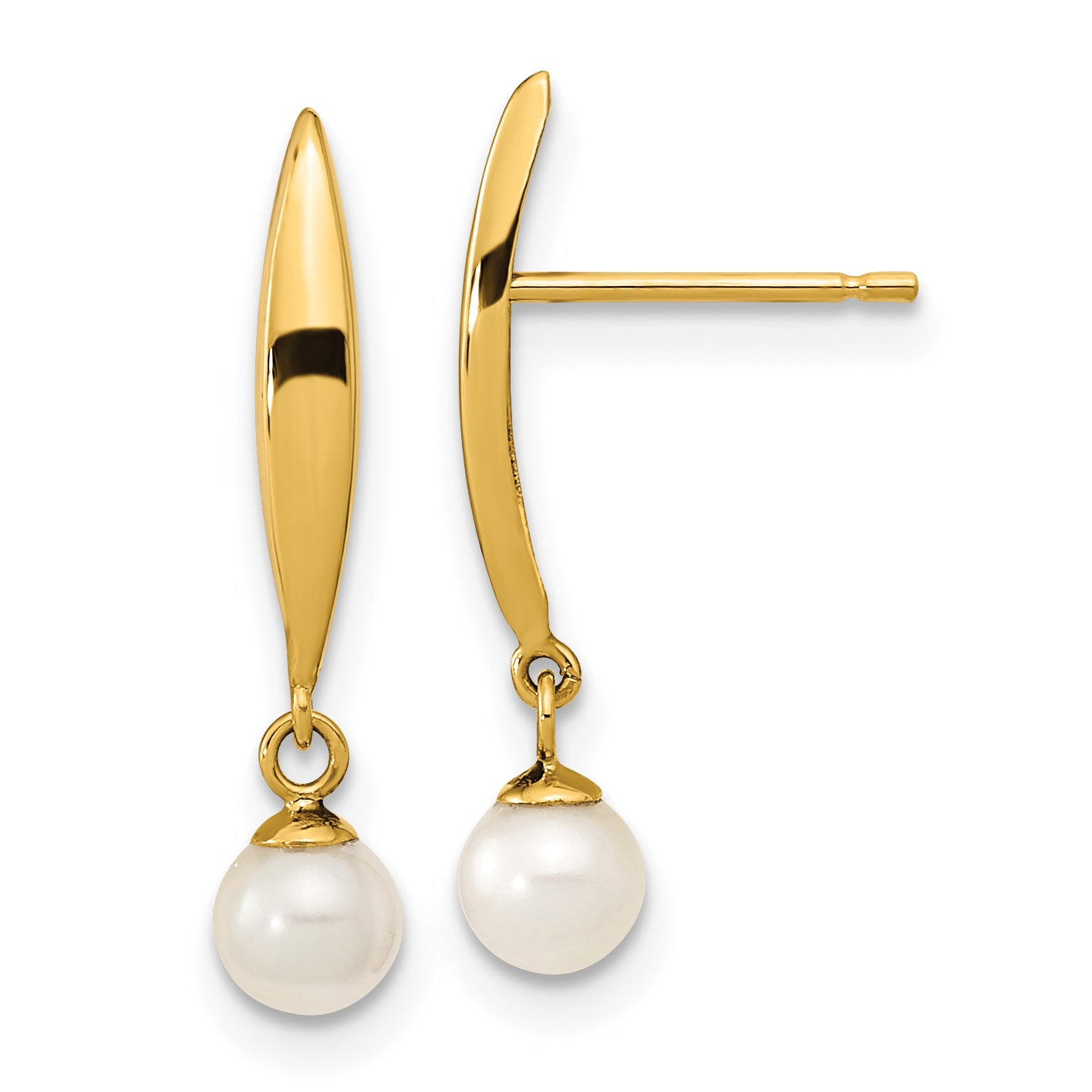 14K Madi K Polished 4mm Freshwater Cultured Pearl Post Earrings Main image