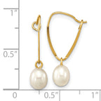 14k Madi K 6-7mm White Rice Freshwater Cultured Pearl Dangle Earrings