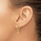 14k Madi K Polished Heart Dangle Hinged Hoop Earrings