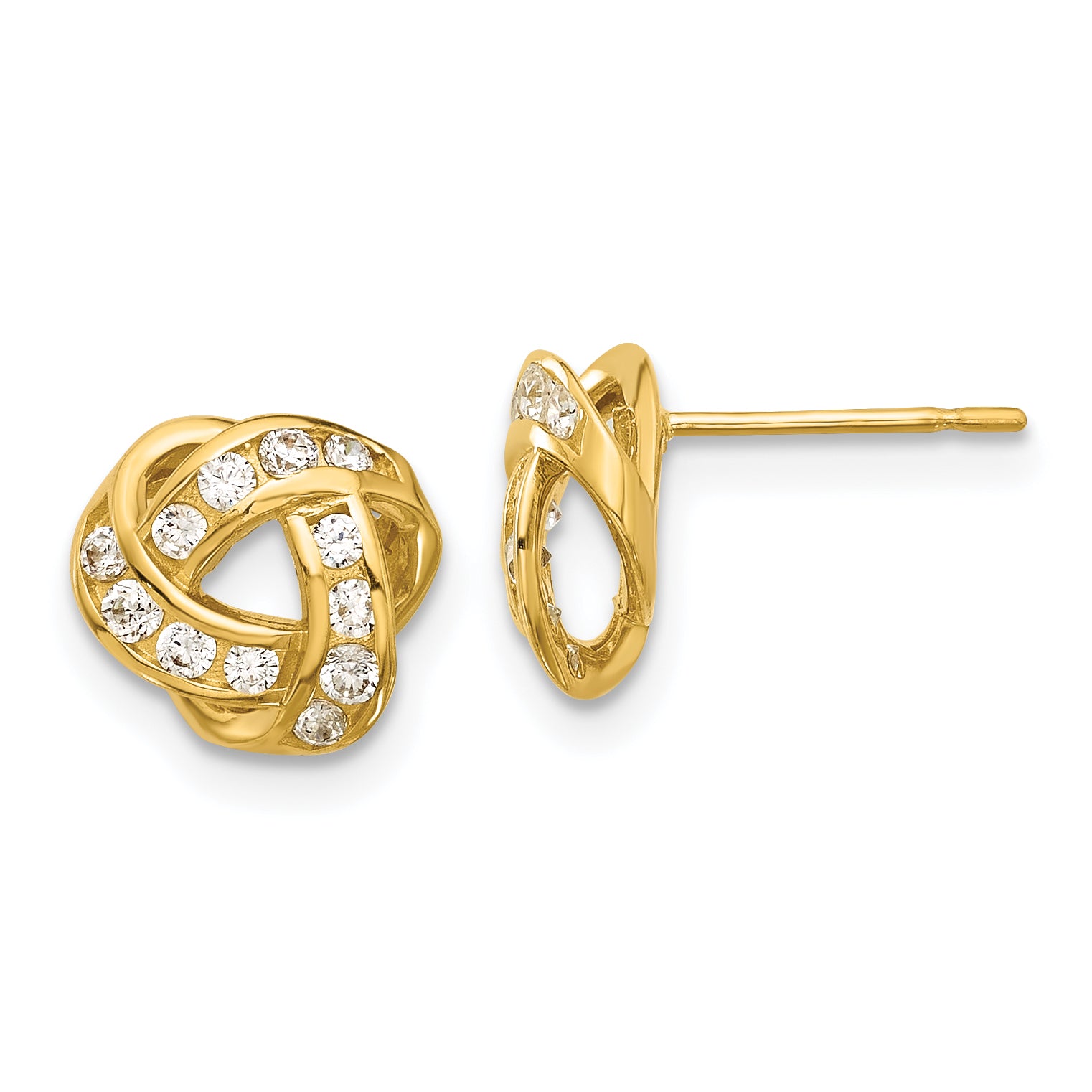 14k Madi K Polished CZ Love Knot Post Earrings Main image