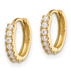14k Madi K Polished CZ 2mm Hinged Huggie Hoop Earrings