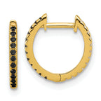 14k Madi K Black and White CZ Reversible Hinged Huggie Hoop Earrings