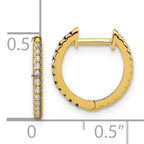 14k Madi K Black and White CZ Reversible Hinged Huggie Hoop Earrings