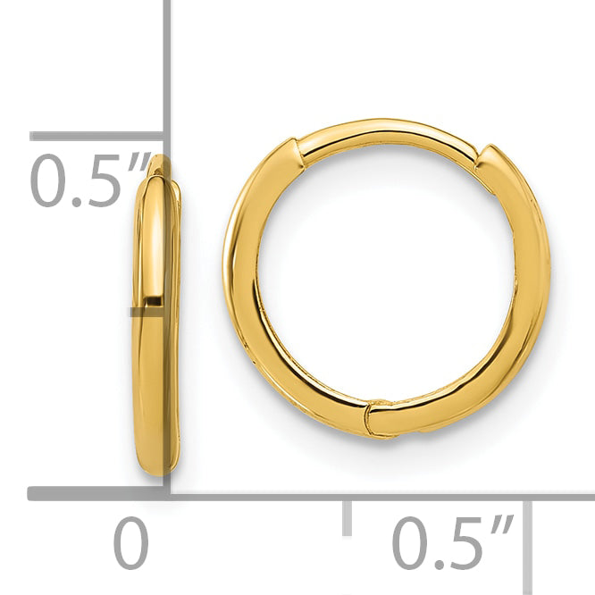 14k Madi K Polished 1.45mm Hinged Huggie Hoop Earrings