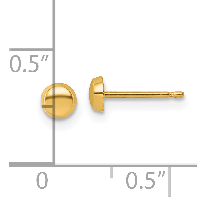 14K Polished 4mm Button Post Earrings