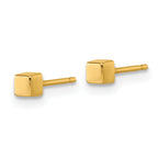 14K Polished 3mm Cube Post Earrings