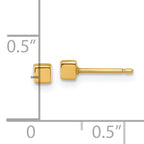 14K Polished 3mm Cube Post Earrings