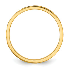 14K Madi K Diamond-cut Zig-Zag Design 2mm Flat Band Size 3 Baby / Children's Ring