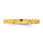 14K Madi K Diamond-cut Zig-Zag Design 2mm Flat Band Size 3 Baby / Children's Ring