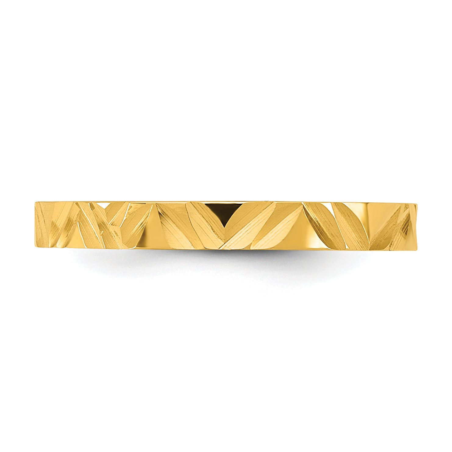 14K Madi K Diamond-cut Zig-Zag Design 2mm Flat Band Size 3 Baby / Children's Ring
