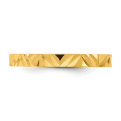 14K Madi K Diamond-cut Zig-Zag Design 2mm Flat Band Size 3 Baby / Children's Ring