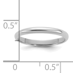 14K White Gold Madi K Polished 2mm Half Round Band Size 3 Baby / Children's Ring
