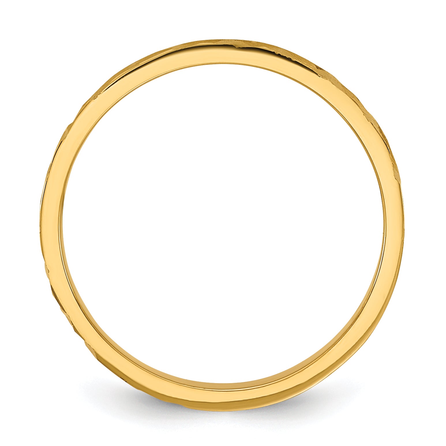 14K Madi K Diamond-cut Design 2mm Flat Band Size 3 Baby / Children's Ring