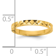 14K Madi K Diamond-cut Design 2mm Flat Band Size 3 Baby / Children's Ring
