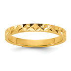 14K Madi K Diamond-cut Design 2mm Flat Band Size 3 Baby / Children's Ring