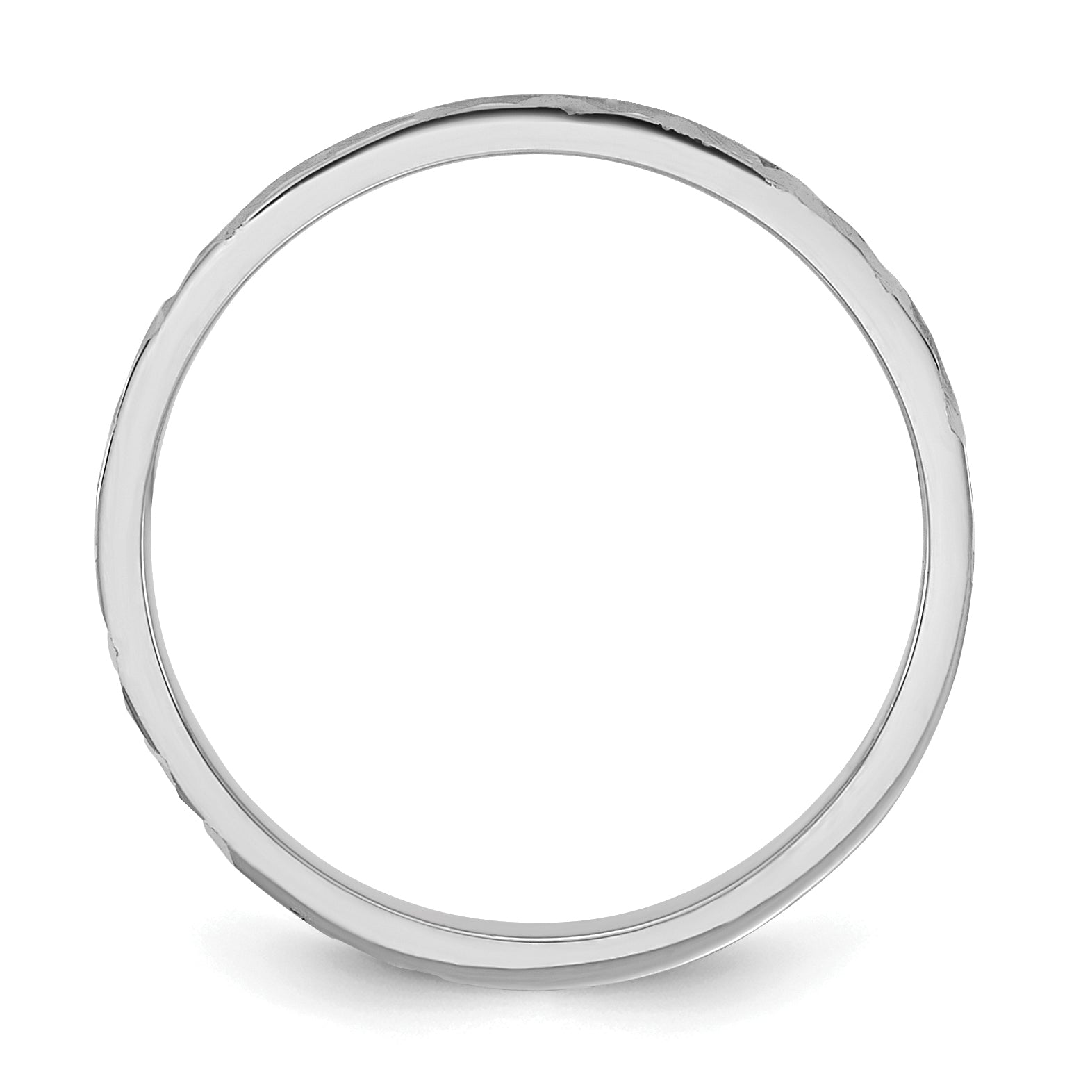 14K White Gold Madi K Diamond-cut Design 2mm Flat Band Size 3 Baby / Children's Ring Secondary image