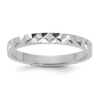 14K White Gold Madi K Diamond-cut Design 2mm Flat Band Size 3 Baby / Children's Ring