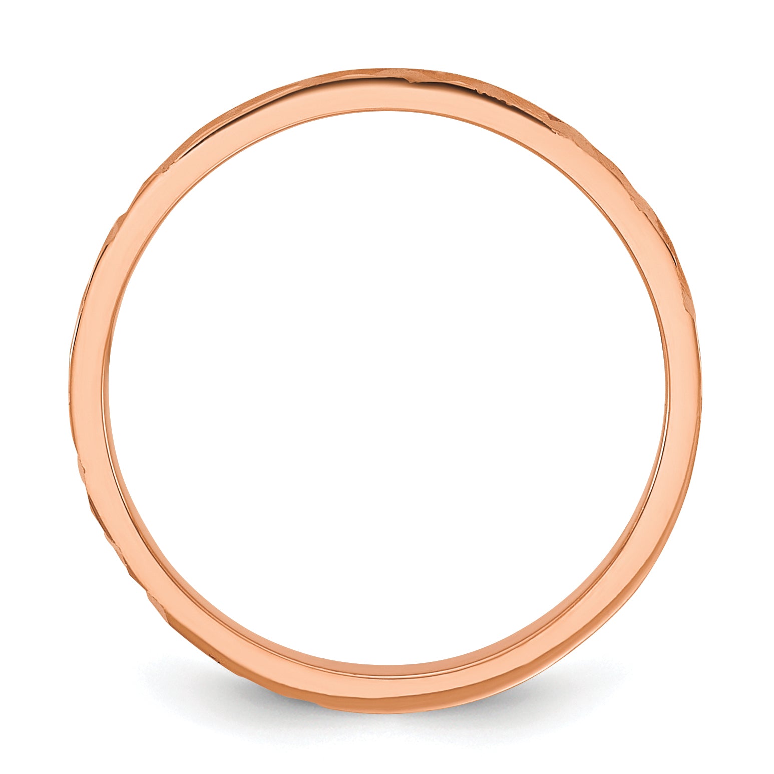 14K Rose Gold Madi K Diamond-cut Design 2mm Flat Band Size 3 Baby / Children's Ring Secondary image