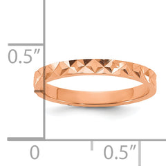 14K Rose Gold Madi K Diamond-cut Design 2mm Flat Band Size 3 Baby / Children's Ring