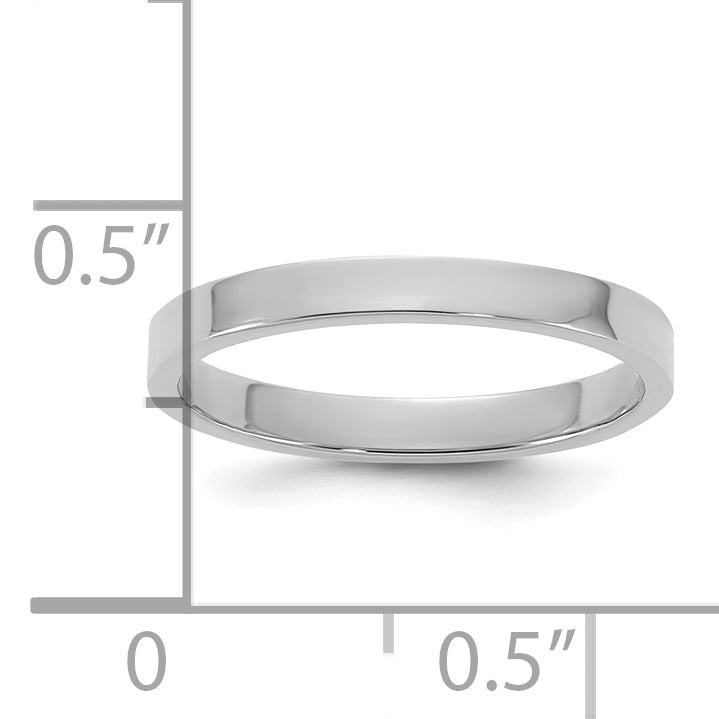 14K White Gold Madi K High Polished 2mm Flat Band Size 3 Baby / Children's Ring