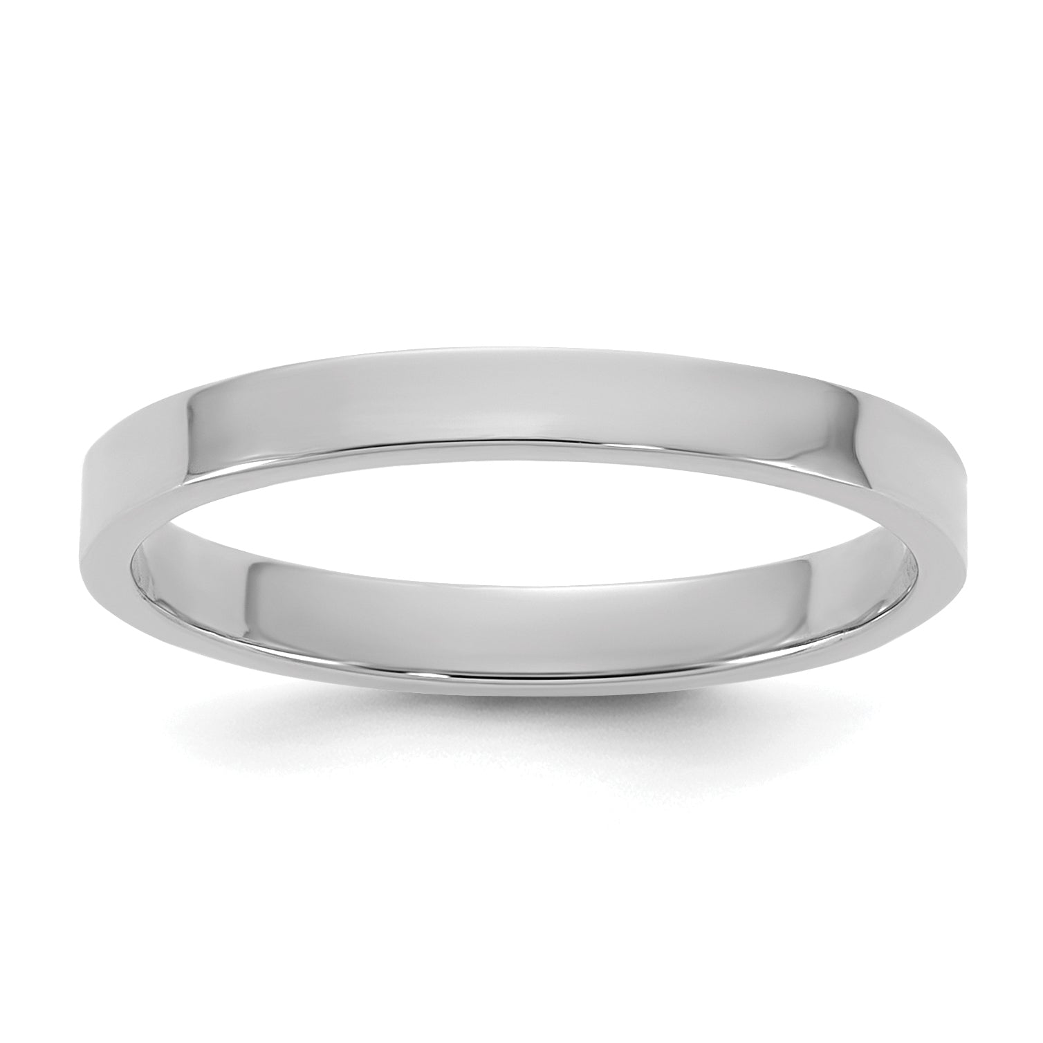 14K White Gold Madi K High Polished 2mm Flat Band Size 3 Baby / Children's Ring Main image