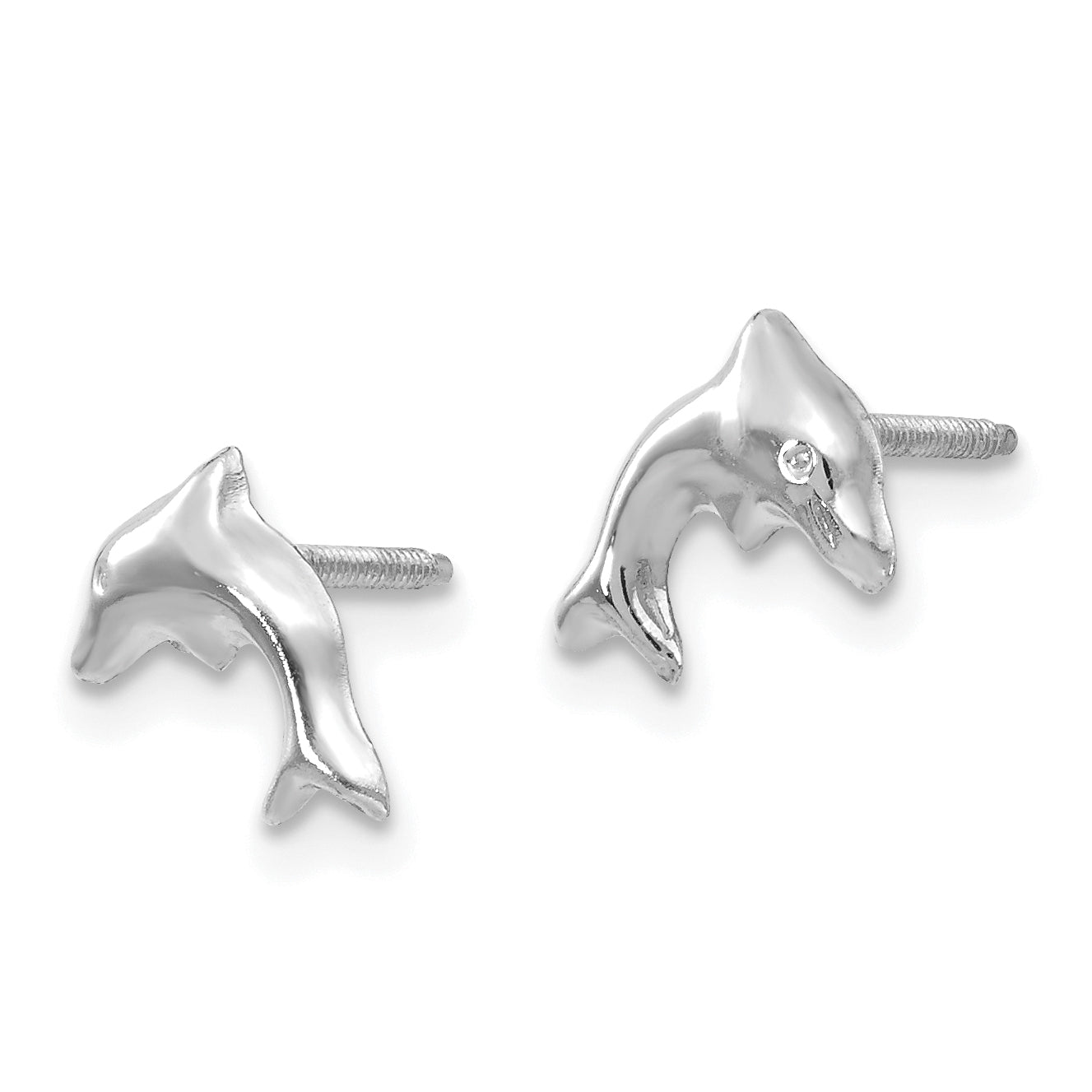14K White Gold Madi K Sm. Dolphin Earrings Secondary image