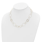 14K Polished Diamond-Cut and Textured Circles 18 inch Necklace