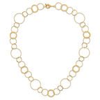 14K Polished Diamond-cut and Textured Circles 24 inch Necklace