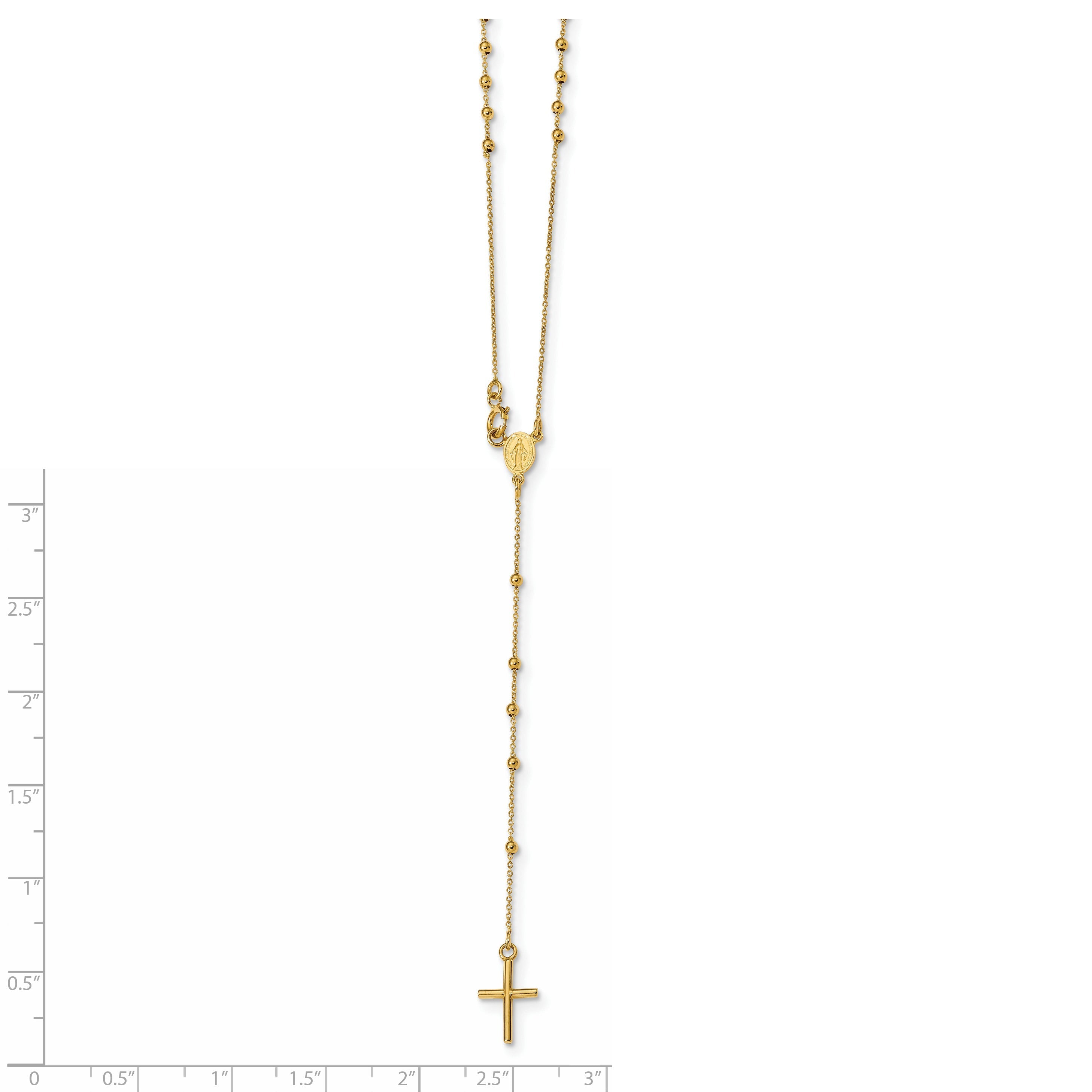 Sophia Jewelers 14K Gold Polished Beaded Rosary Necklace for Women Secondary image