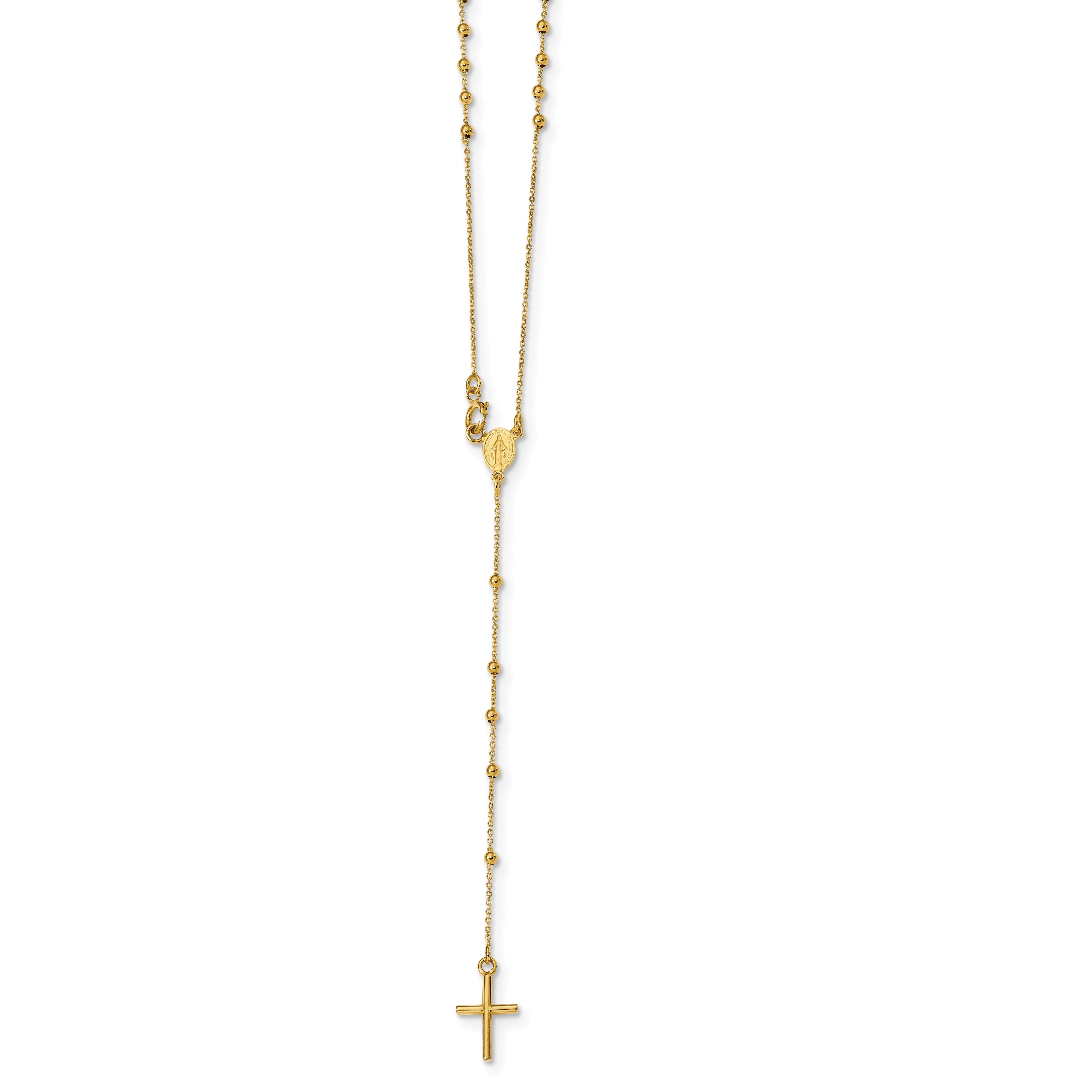 14k Polished Beaded Rosary 16.5 inch Necklace Main image