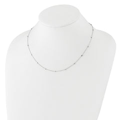 14K White Gold Polished Cube Stations 16 inch Necklace Plus 2 inch Extender