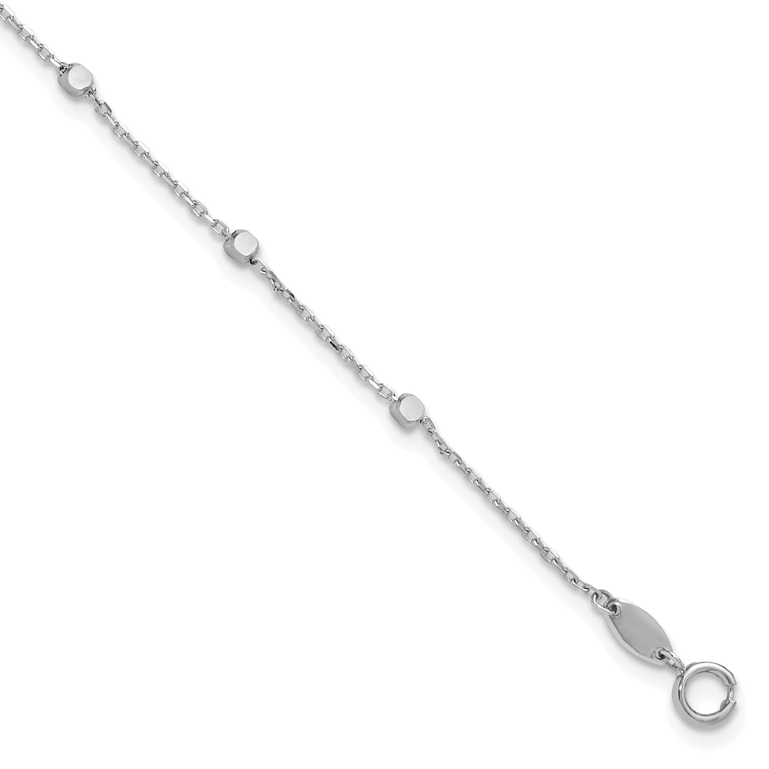 14K White Gold Polished Cube Stations 7.75 inch Bracelet Main image