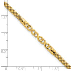14k Polished 3-Infinity 7.5 inch Fancy Mesh Link Bracelet