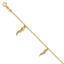 14k Polished CZ Three Italian Horn Dangles 5.75 inch Childrens Bracelet Plus 0.75 inch Extender