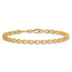 14k Polished Fancy Beaded Link 7 inch Bracelet