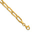 14k Polished and Textured Fancy Long Link 7.5 inch Bracelet