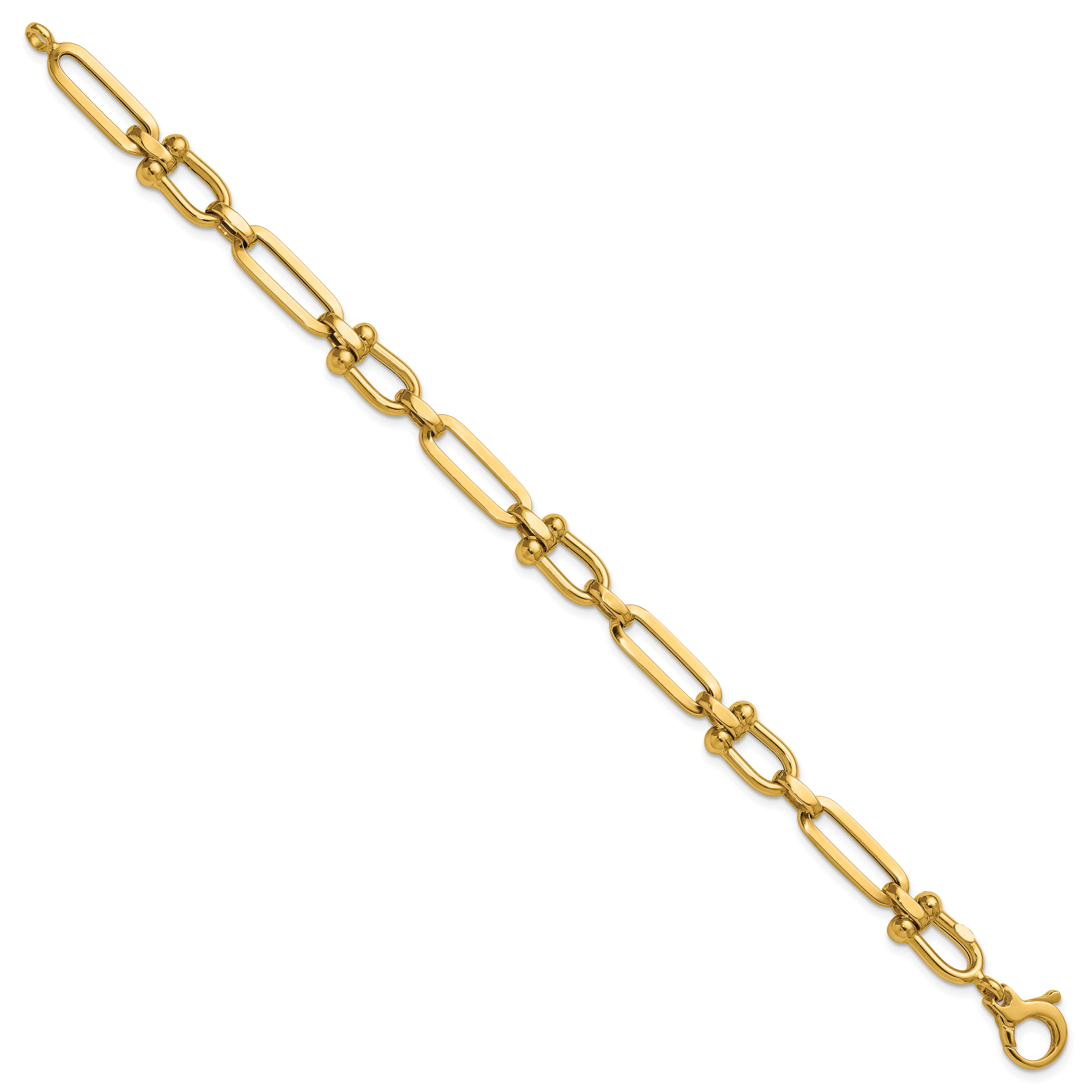 14k Polished 7.3mm Fancy Cable Link 7.75 inch Bracelet Secondary image