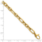 14k Polished 5.8mm Lightweight Fancy Open Link 7.5 inch Bracelet Plus 0.5 inch Extender