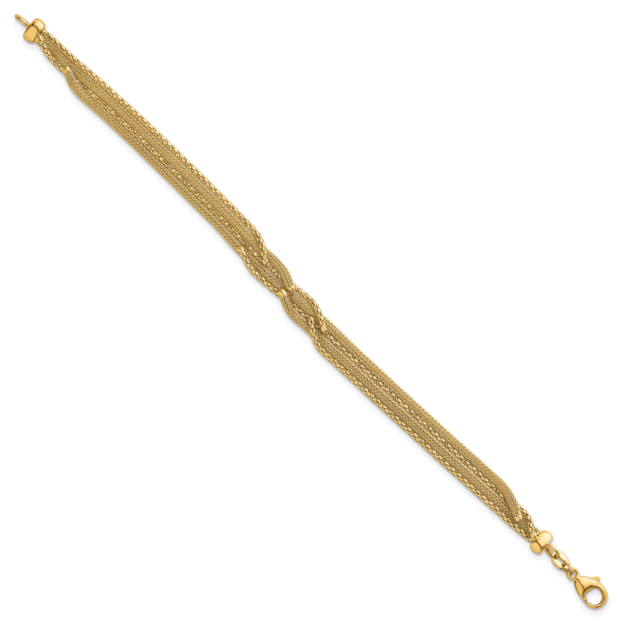 14K Textured Woven Mesh Fancy 7.5 inch Bracelet Secondary image