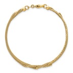 14K Textured Woven Mesh Fancy 7.5 inch Bracelet