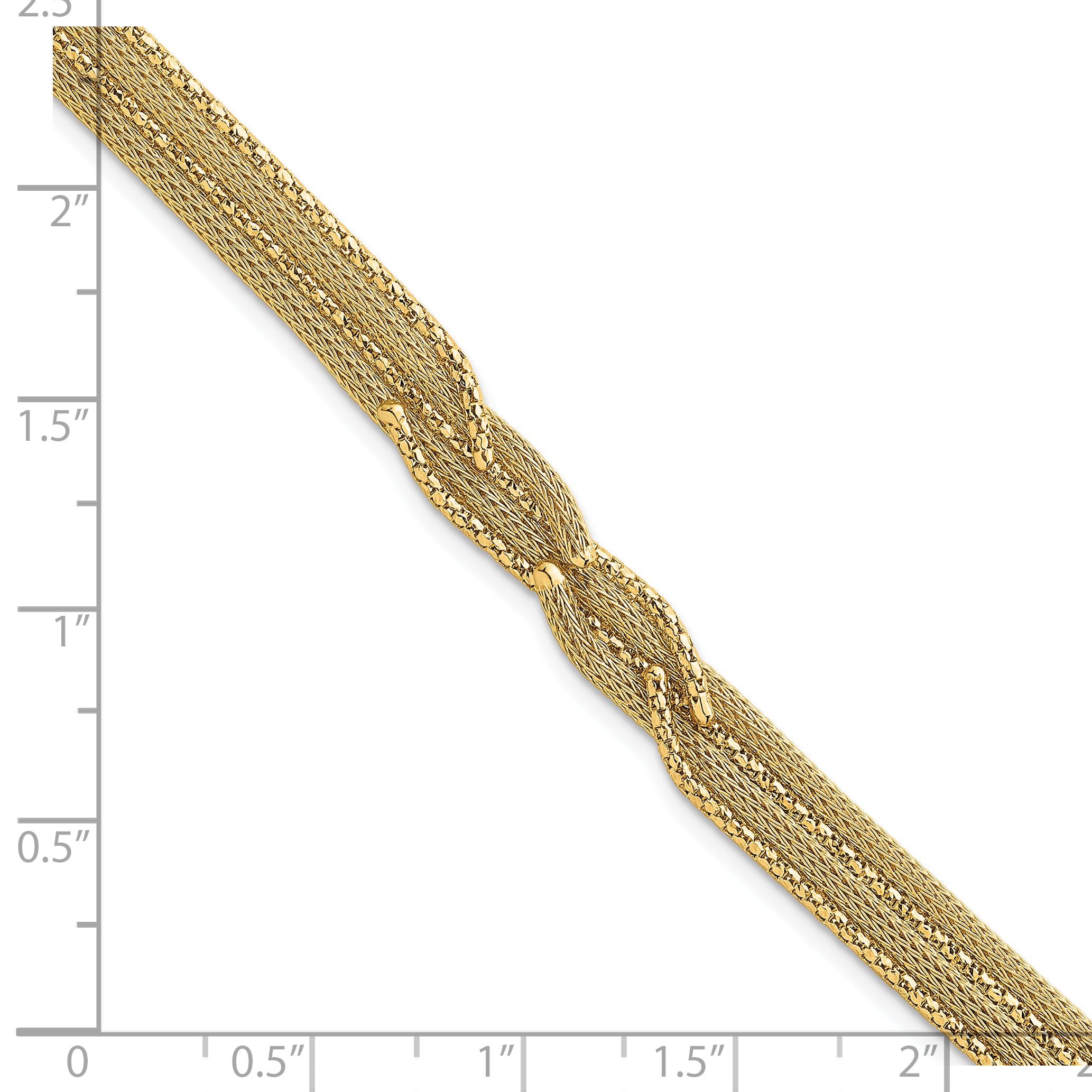 14K Textured Woven Mesh Fancy 7.5 inch Bracelet