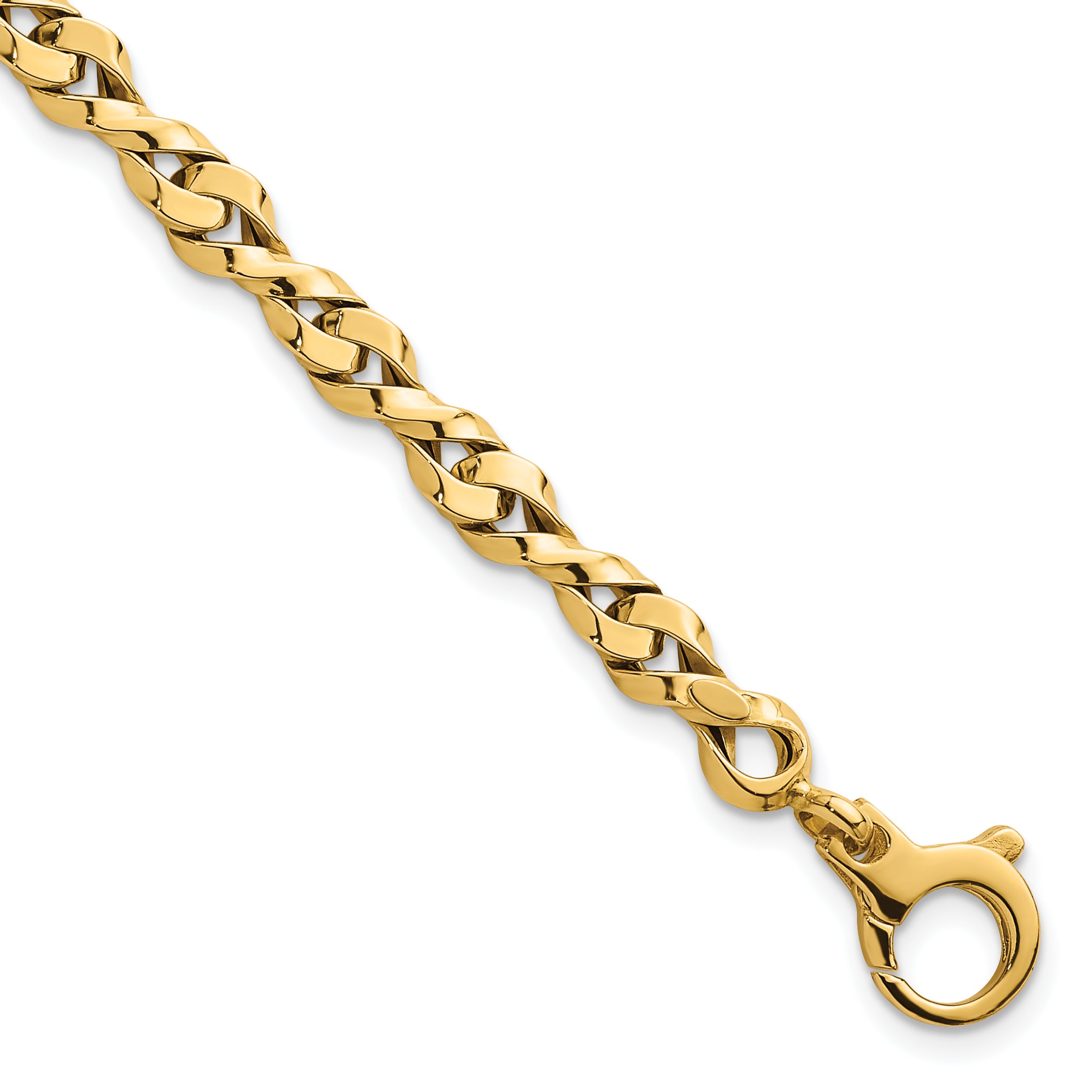 14k Polished 4.7mm Fancy Twisted Link 7.5 inch Bracelet
