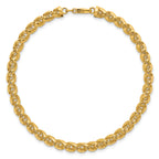 14k Polished Textured 6.25mm Open Spiral Link 7.5 inch Bracelet