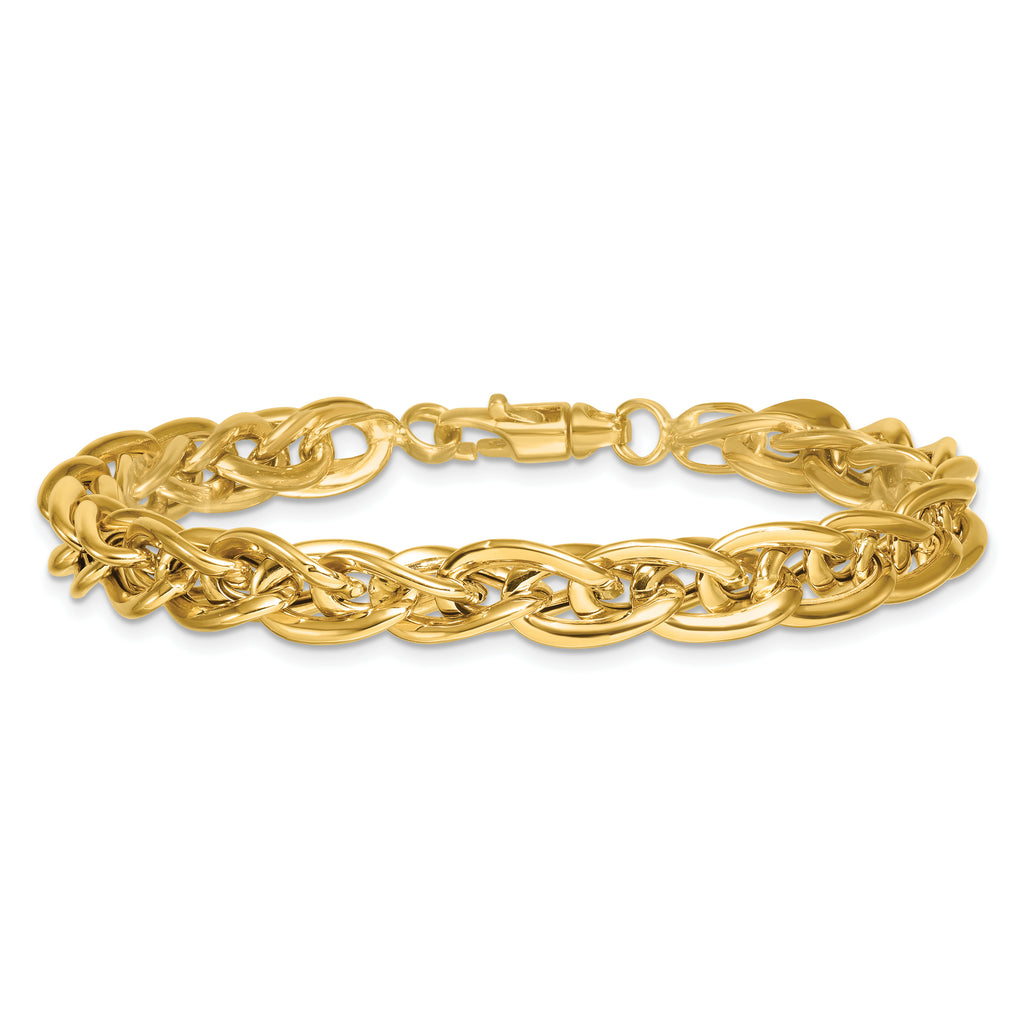 14k Polished 5.2mm Fancy Rope Link 7.5 inch Bracelet