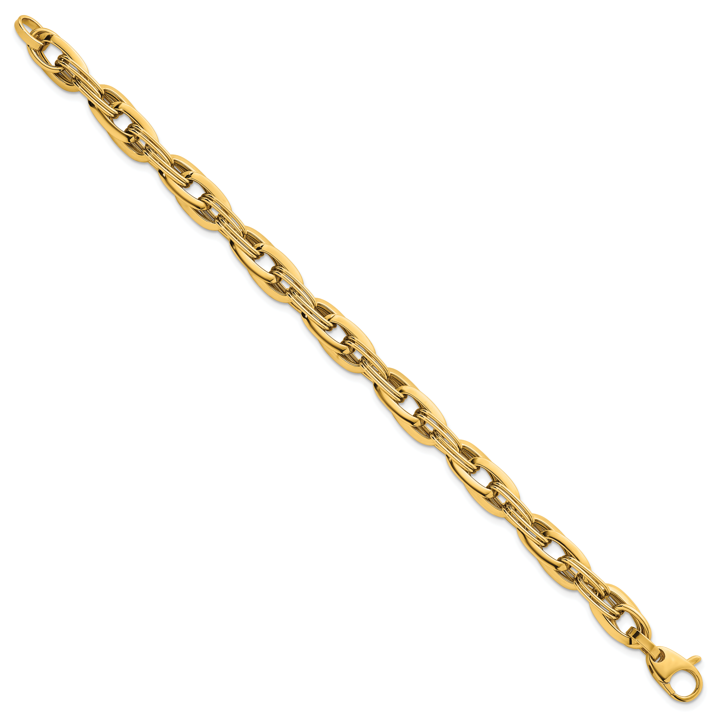 14k Polished 8.2mm Lightweight Fancy Link 7.5 inch Bracelet Secondary image