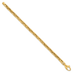 14k Polished 6.25mm Fancy Square Link 7.25 inch Bracelet